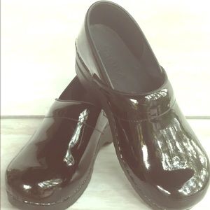 Sanita Professional Black Patent Leather Clog